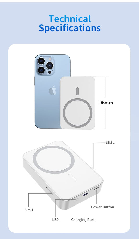 Iconnect magnetic Powerfull battery 5000mah. Strong connection.